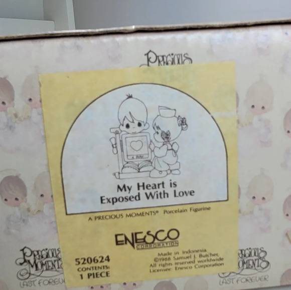 My Heart Is Exposed With Love Precious Moment Figurine 1988 Vintage NEW - Picture 2 of 3